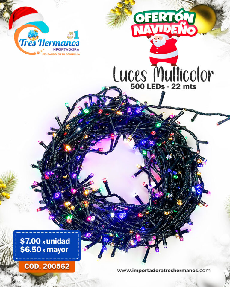 200562 LUCES NAVIDAD LED 500L MULTICOLOR 22MT (BX24) REF. YM20296