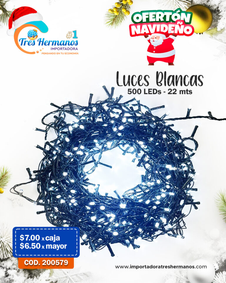 200579 LUCES NAVIDAD LED 500L BLANCA 22MT (BX24) REF.YM20296A